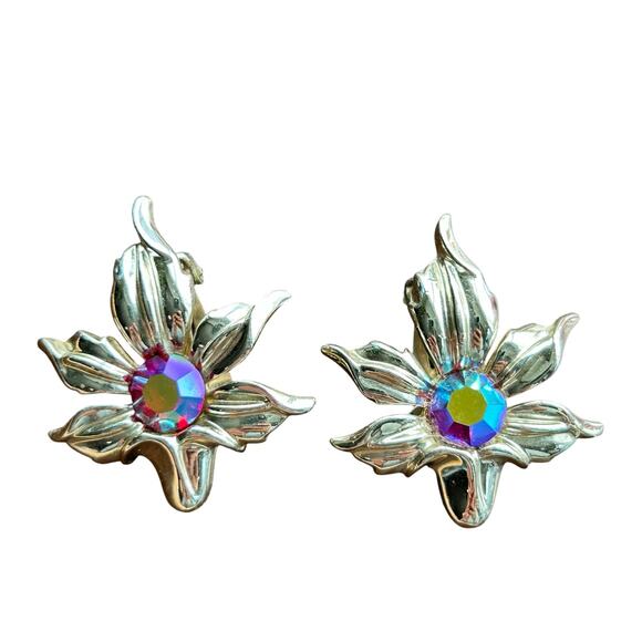 Vintage Emmons Magic Wand earrings clip on signed - Picture 1 of 4